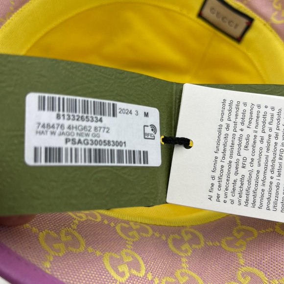 Women’s Gucci GG logo leather/canvas bucket hat, size medium, made in Italy - Picture 8 of 8